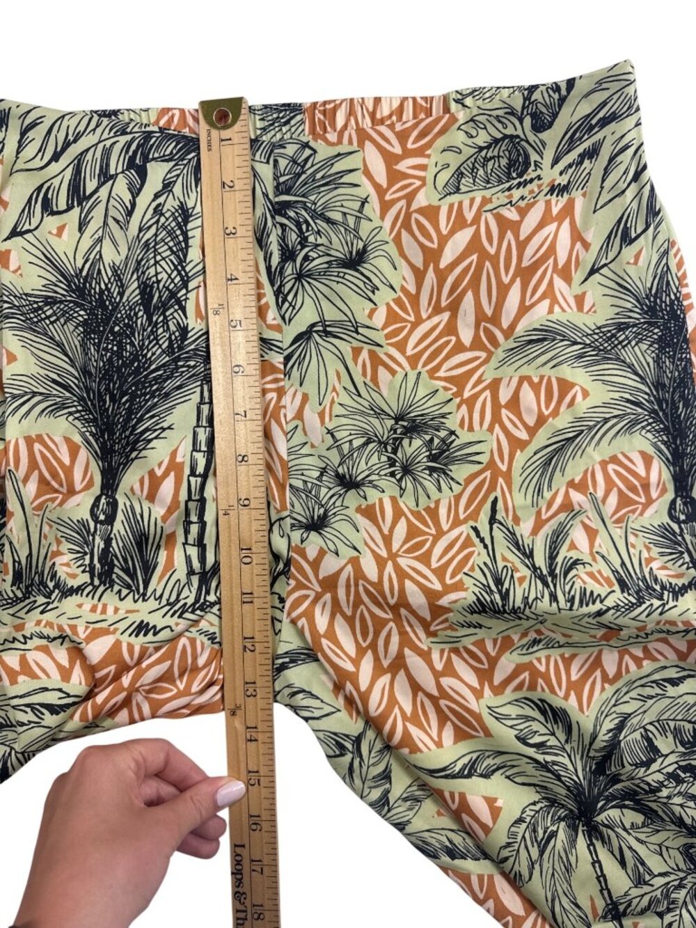 Rachel Zoe Wide Leg Palazzo Pants Women's M Tropical Palm Tree Resortwear - Picture 8 of 10